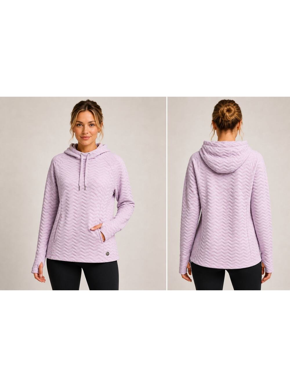 Jones New York Sport Pullover Hoodie S Pink Lavender Thumbhole Activewear NWT
